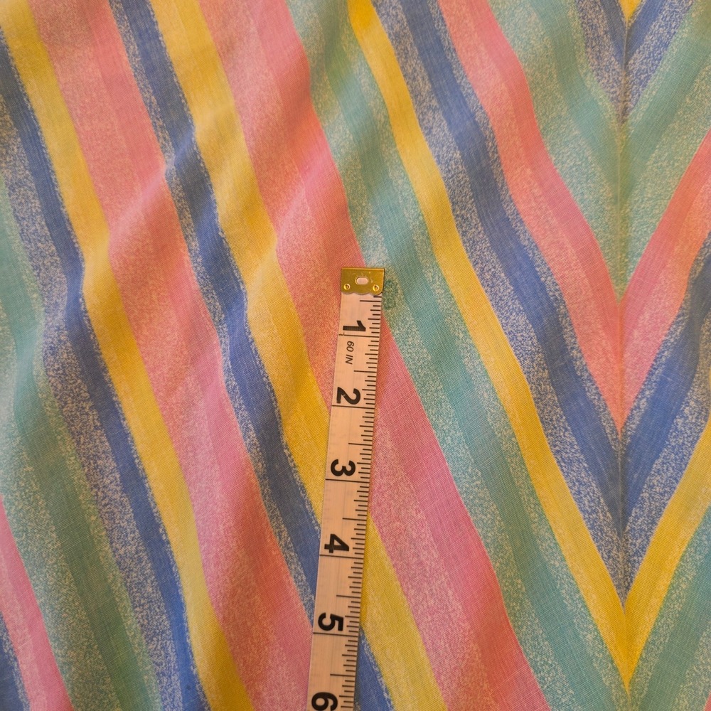 Womens Vintage Pastel Rainbow‎ Stripe Nightgown Dress Caftan House Dress Lounger - Picture 5 of 10